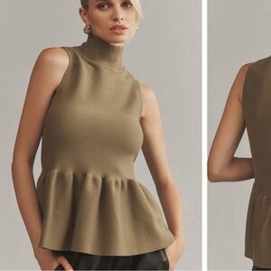 NWT Anthropologie Peplum Sweater Top Size Large